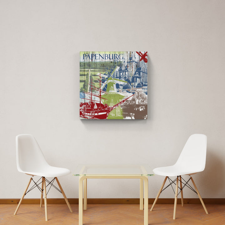 Papenburg Collage | Giclee auf Holzkeilrahmen