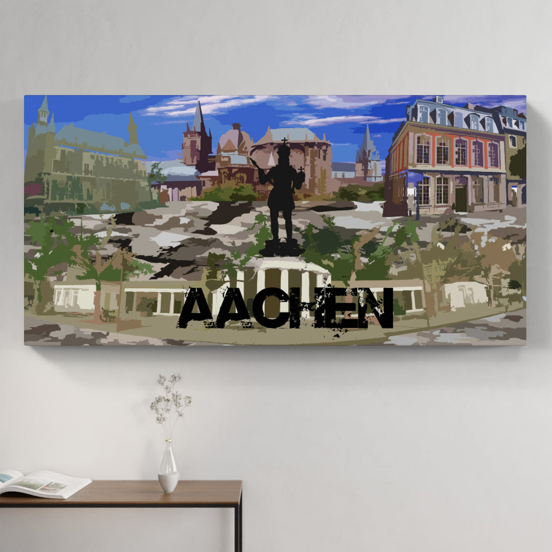 Aachen Collage | Giclee auf Holzkeilrahmen