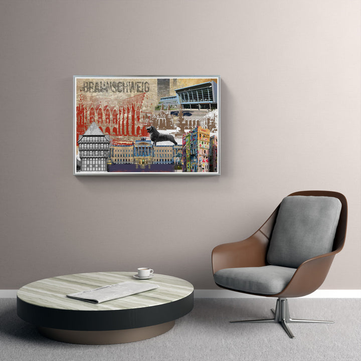 Braunschweig Collage No.2 | Giclee auf Holzkeilrahmen