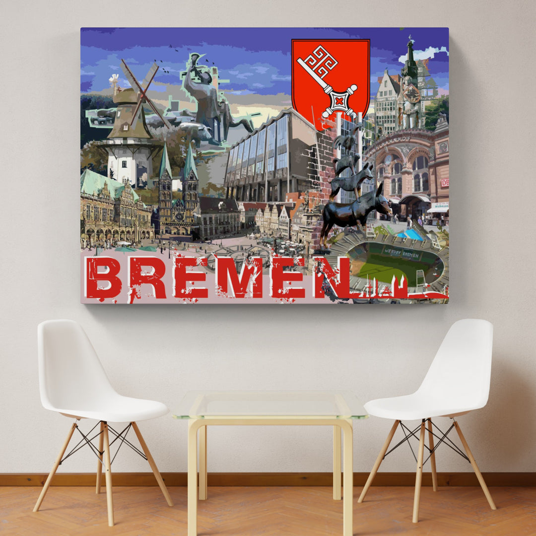Bremen Collage No.2 | Giclee auf Holzkeilrahmen