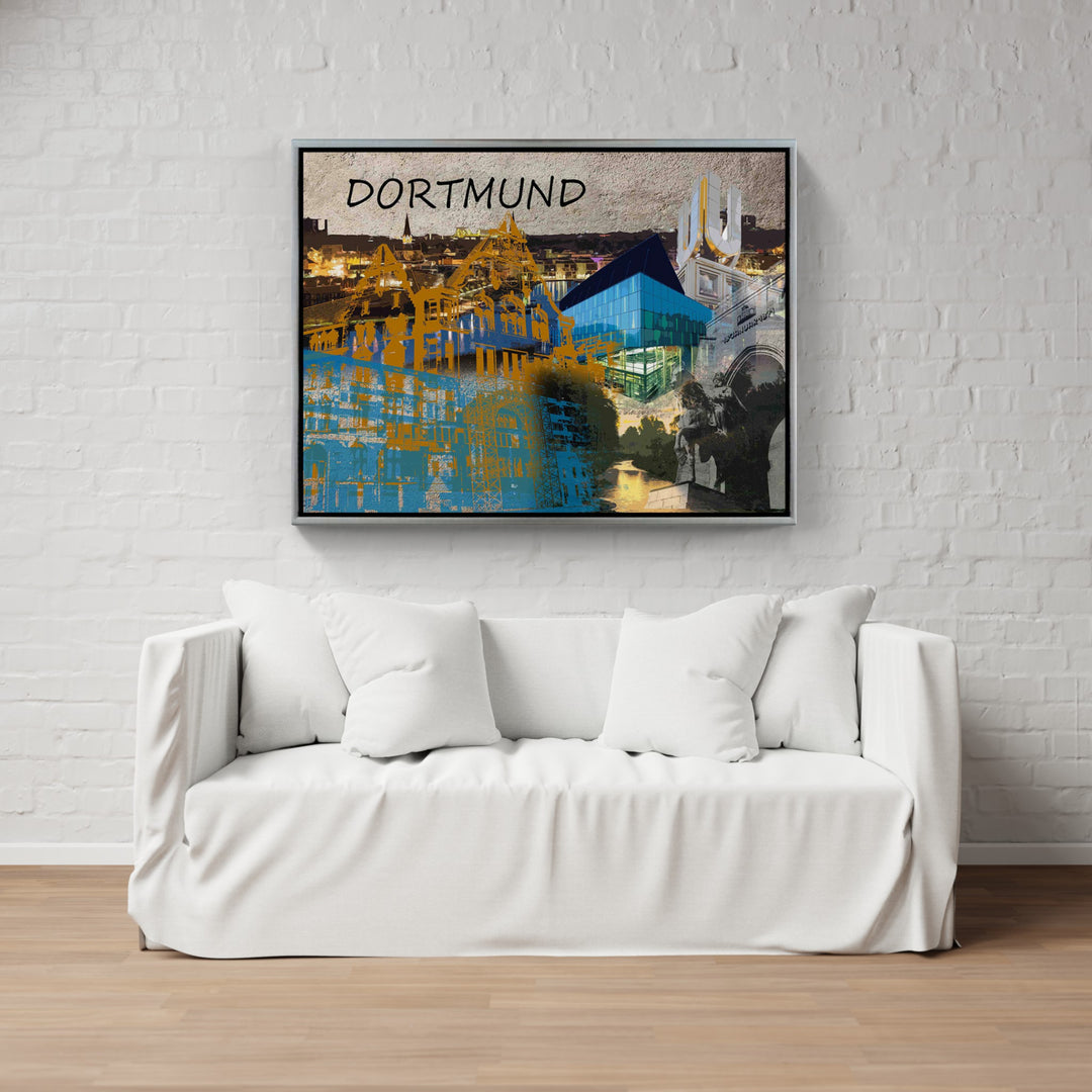 Dortmund Collage | Giclee auf Holzkeilrahmen