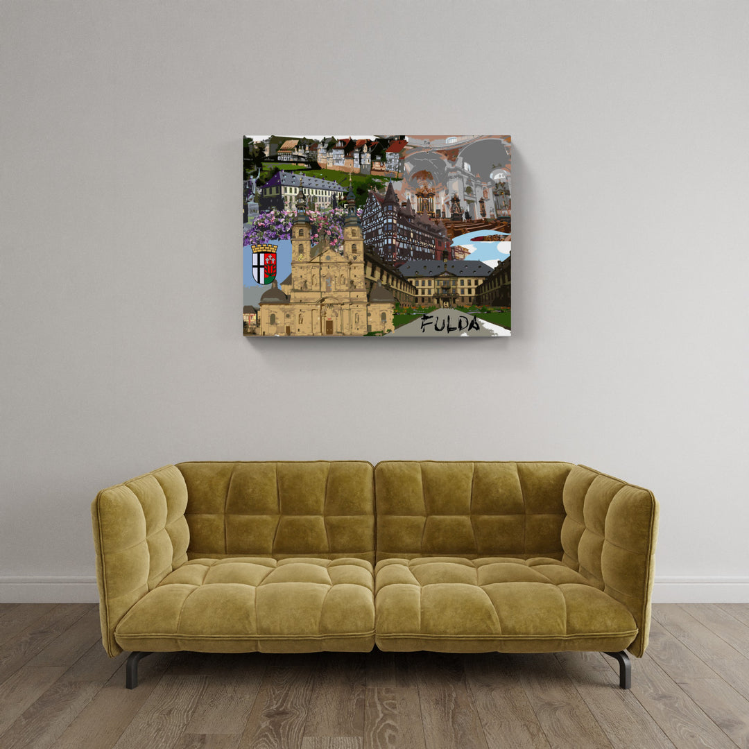 Fulda Collage | Giclee auf Holzkeilrahmen