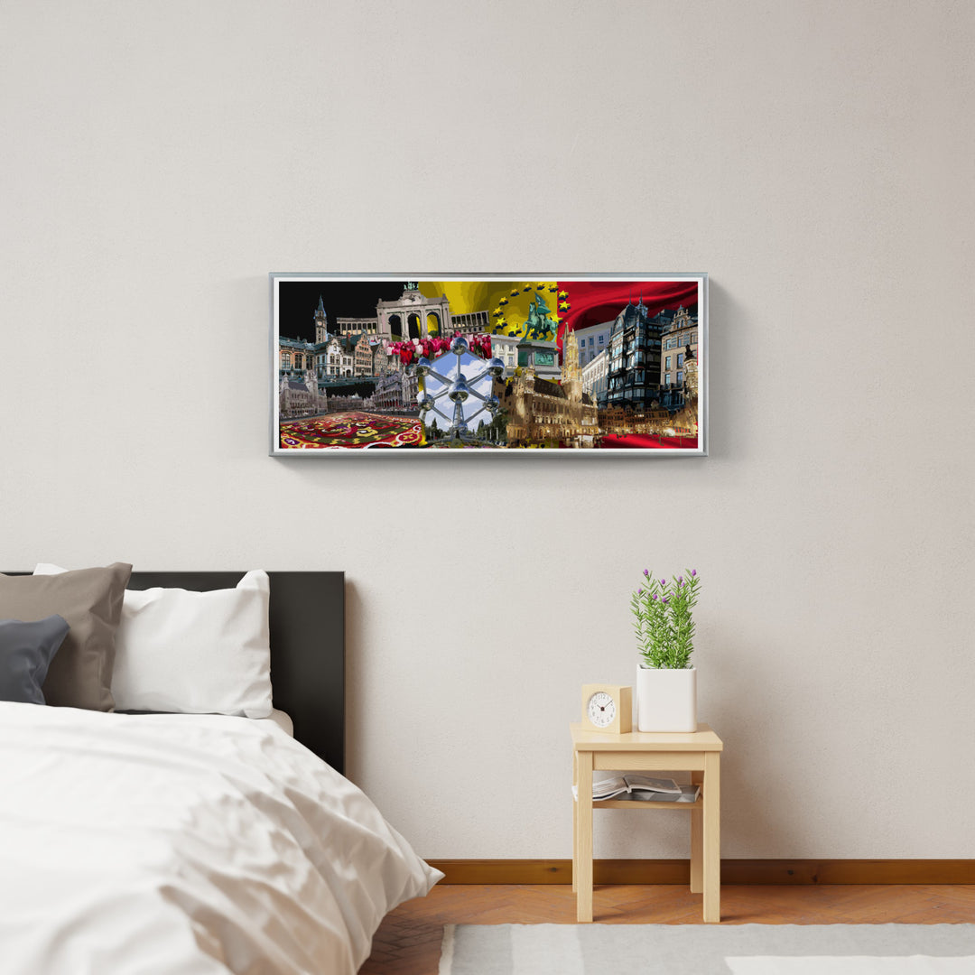 Brüssel Collage | Giclee auf Holzkeilrahmen