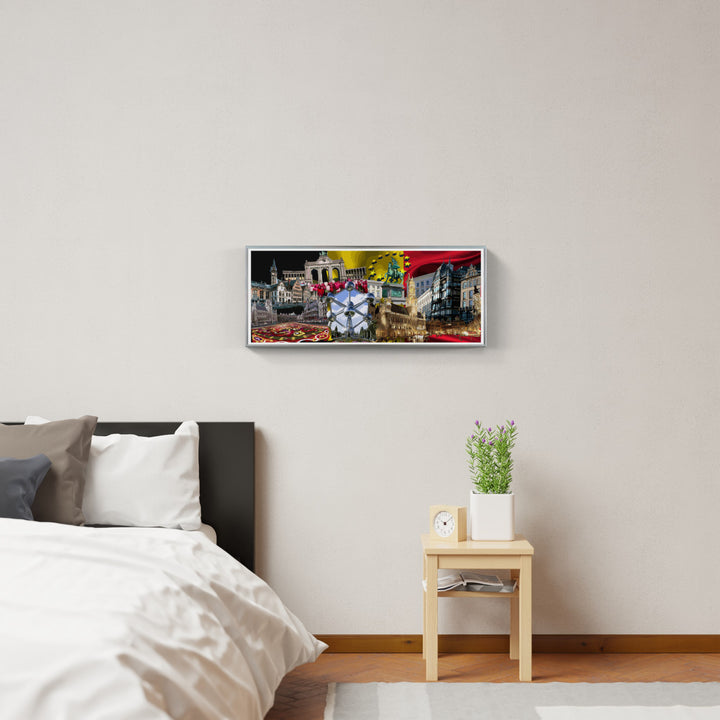 Brüssel Collage | Giclee auf Holzkeilrahmen