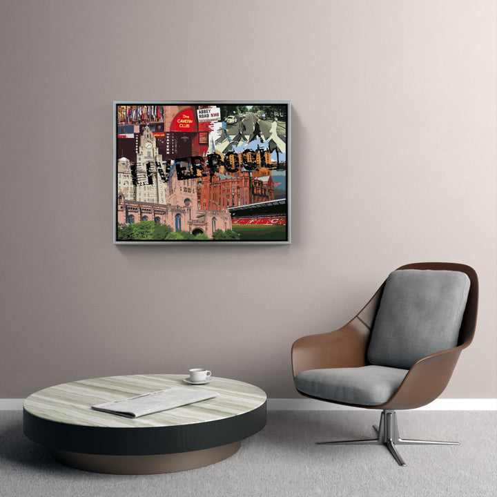 Liverpool Collage | Giclee auf Holzkeilrahmen