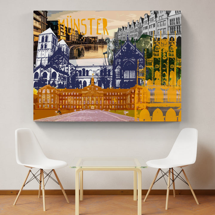 Münster Collage No.3 | Giclee auf Holzkeilrahmen