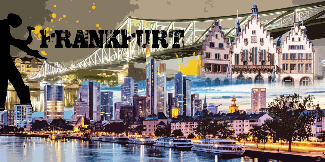 Frankfurt Collage No. 2 | Giclee auf Holzkeilrahmen