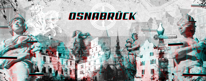 Glitch Osnabrück Collage | Giclee auf Holzkeilrahmen