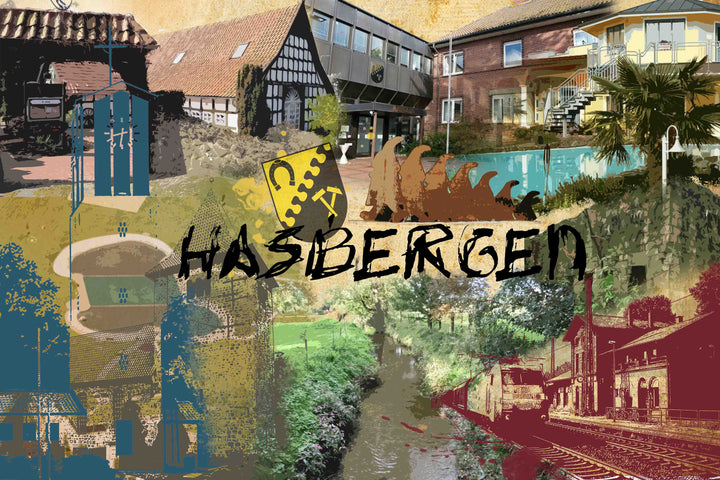 Hasbergen Collage | Giclee auf Holzkeilrahmen