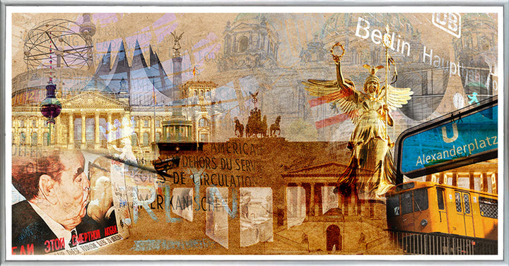 Memory of Berlin Collage | Giclee auf Holzkeilrahmen