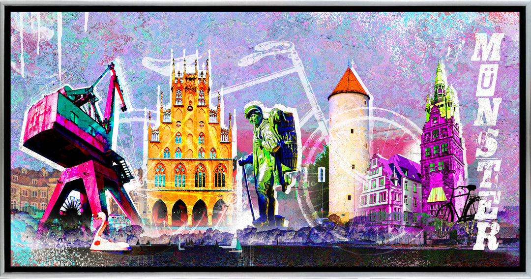 Münster Collage No.1 | Giclee auf Holzkeilrahmen