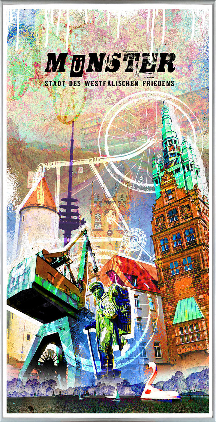Münster Collage No.2 | Giclee auf Holzkeilrahmen
