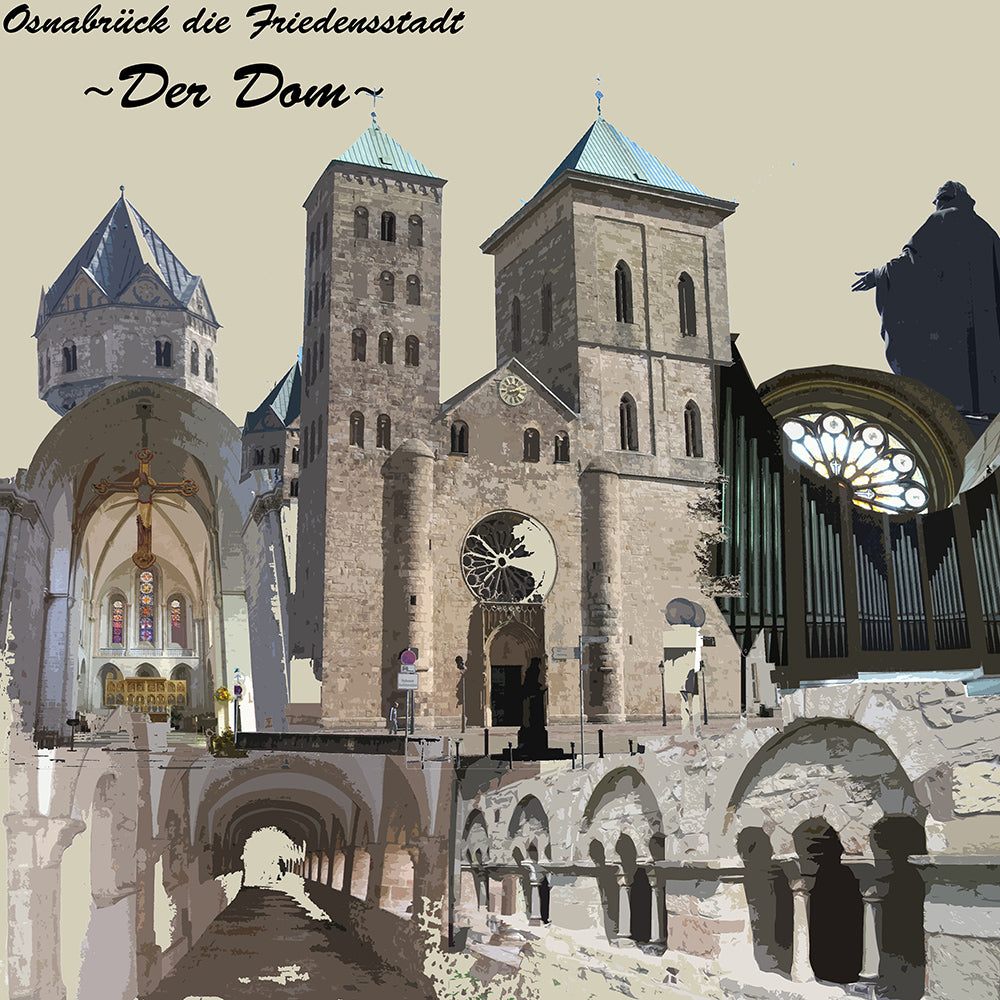 Osnabrück Friedensstadt - Der Dom I Giclee auf Holzkeilrahmen