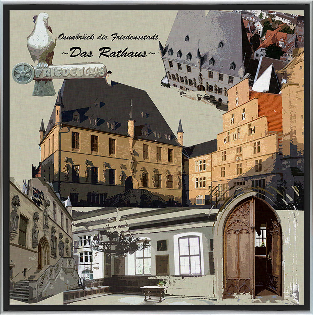 Osnabrück die Friedensstadt - Das Rathaus I Giclee auf Holzkeilrahmen