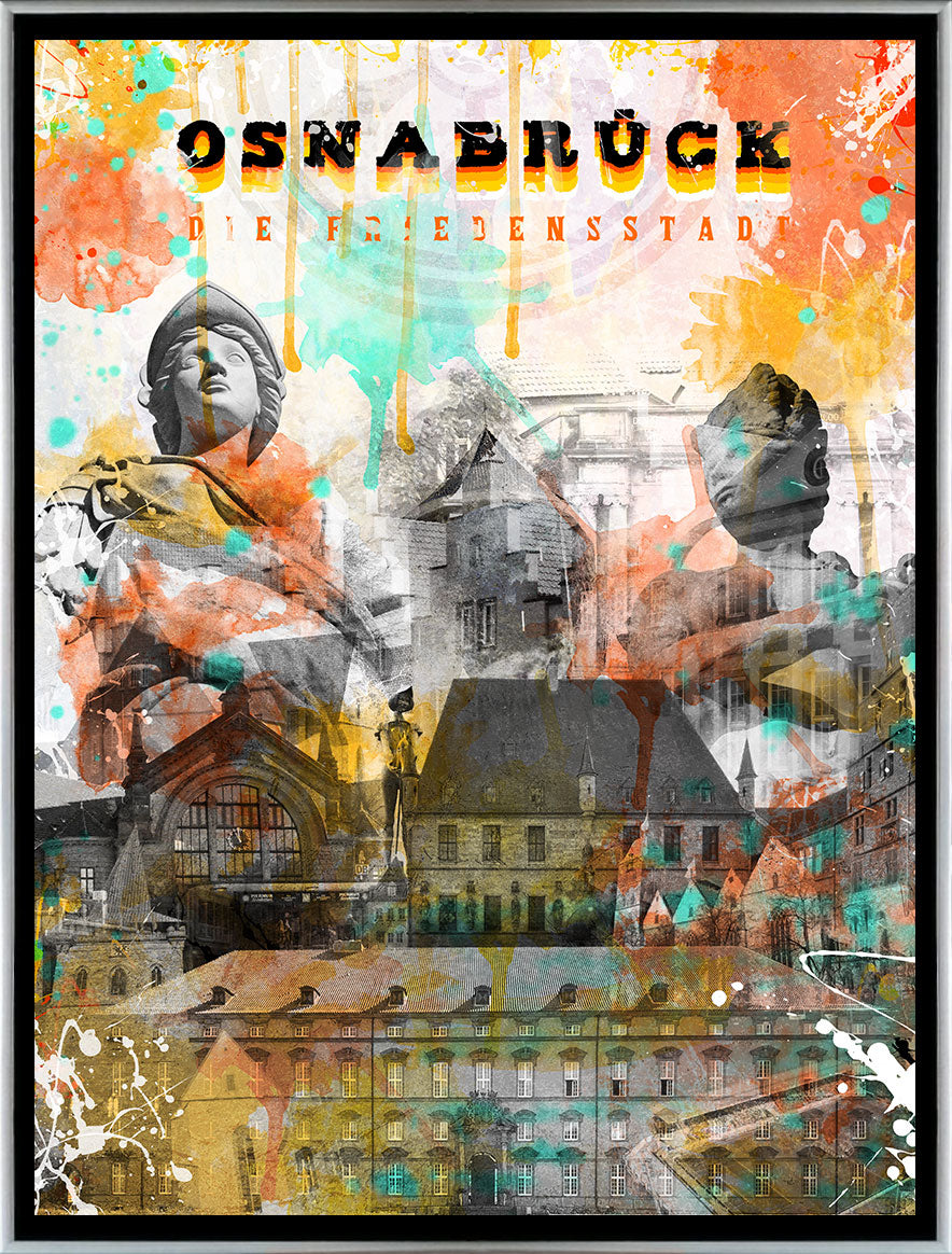 Splash Osnabrück Collage | Giclee auf Holzkeilrahmen