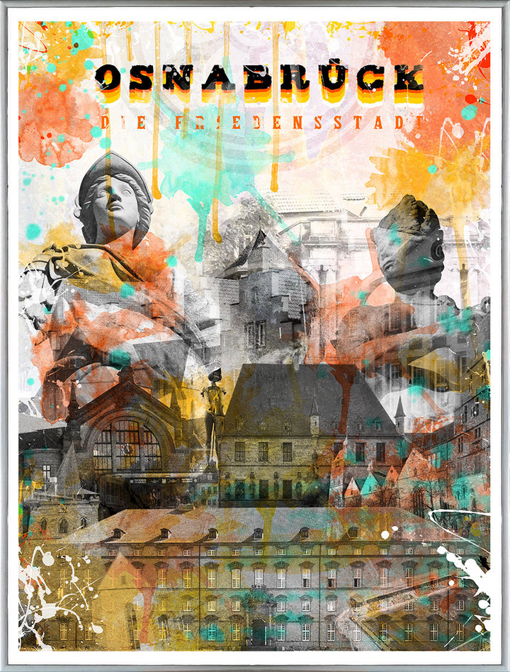 Splash Osnabrück Collage | Giclee auf Holzkeilrahmen