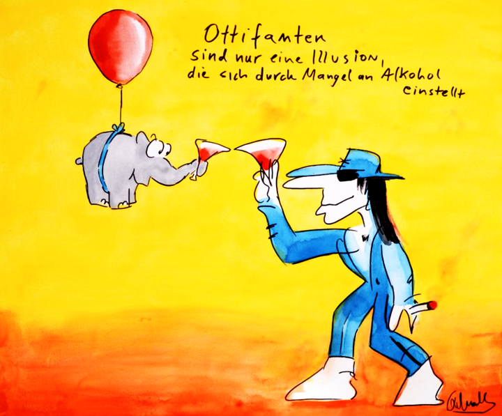 "Ottifanten sind nur eine Illusion II (rot)" | Otto Waalkes
